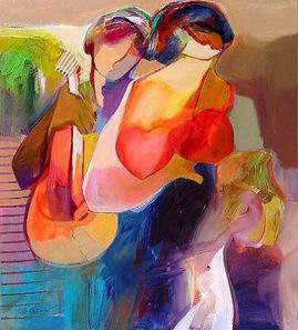 Musician oil painting