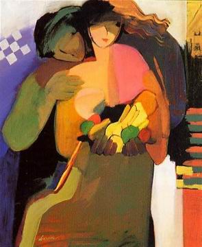 Musician oil painting