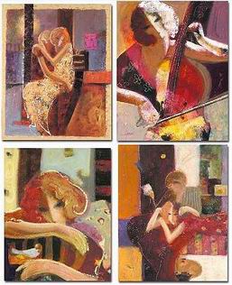 Musician oil painting