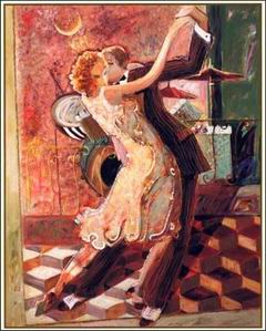 Musician oil painting