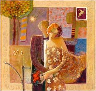 Musician oil painting