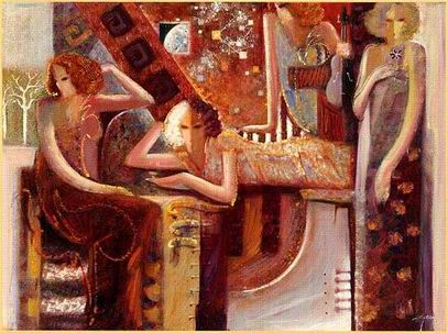 Musician oil painting