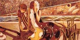 Musician oil painting