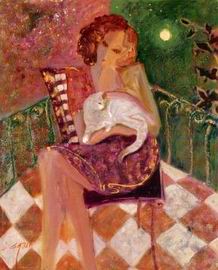 Musician oil painting