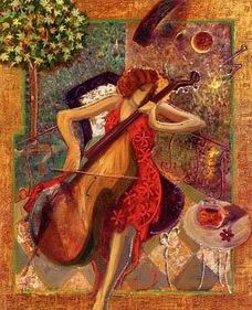 Musician oil painting