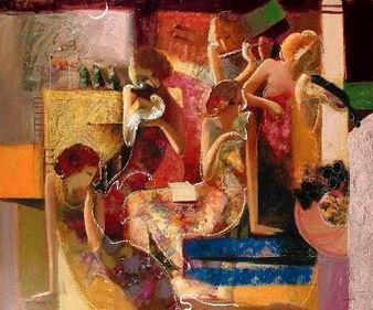 Musician oil painting