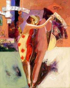 Musician oil painting