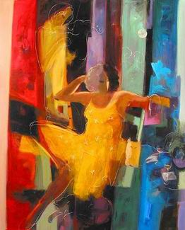 Musician oil painting