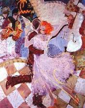 Musician oil painting