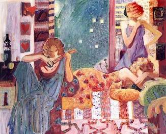 Musician oil painting