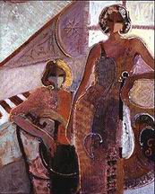 Musician oil painting