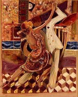 Musician oil painting