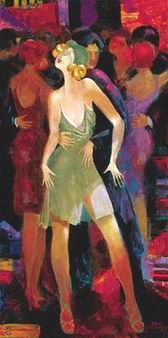 Musician oil painting