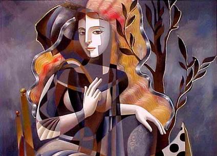 Musician oil painting