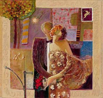 Musician oil painting