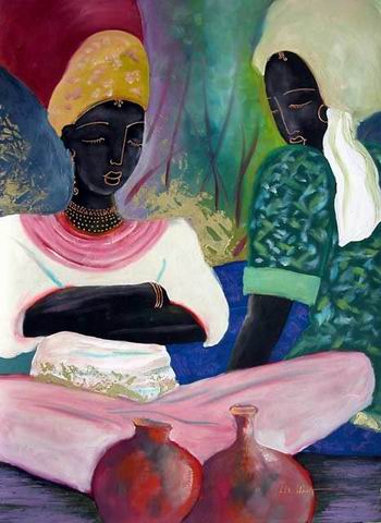 Musician oil painting