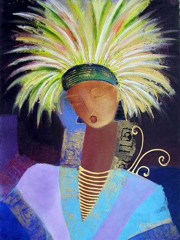 Musician oil painting