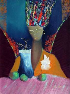 Musician oil painting