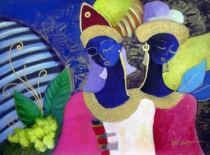 Musician oil painting