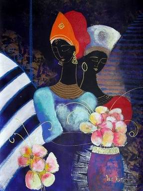 Musician oil painting