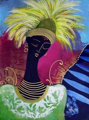 Musician oil painting