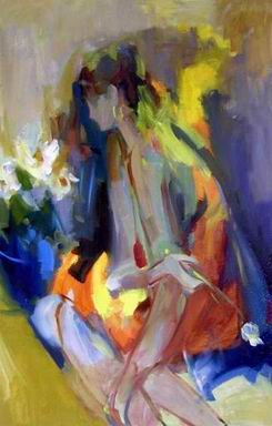 Musician oil painting