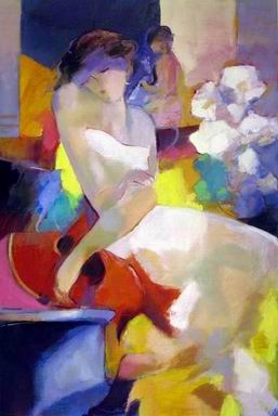 Musician oil painting