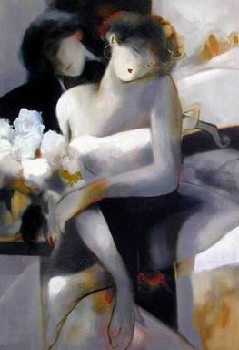 Musician oil painting