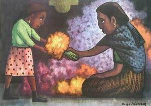 Diego Rivera oil painting