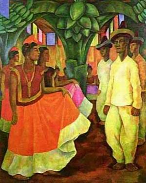 Diego Rivera oil painting