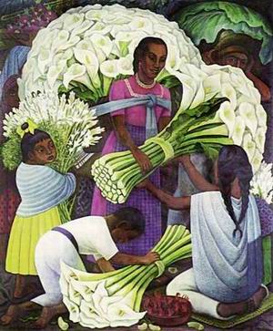 Diego Rivera oil painting