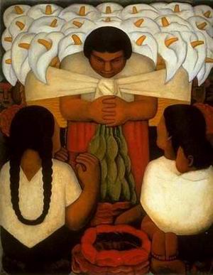 Diego Rivera oil painting