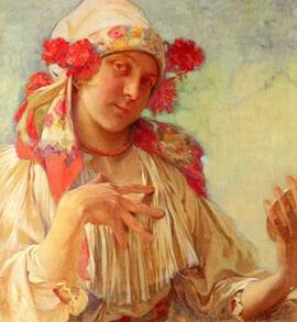 Mucha Alphonse oil painting