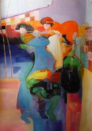 Abstract B oil painting