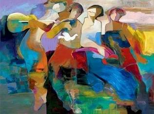 Abstract B oil painting