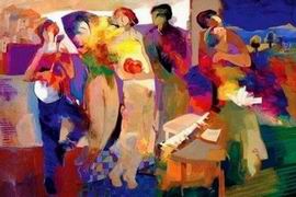 Abstract B oil painting