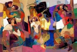 Abstract B oil painting