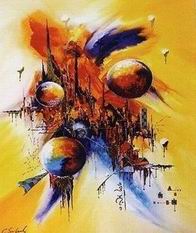 Abstract B oil painting