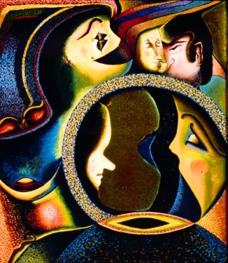 Abstract C oil painting