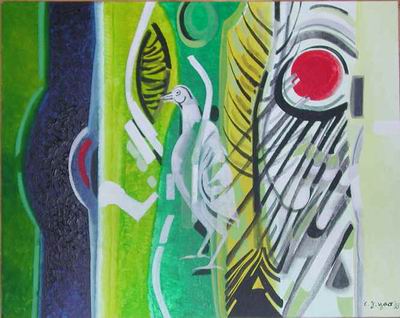 Abstract C oil painting