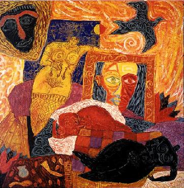 Abstract C oil painting