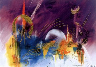 Abstract C oil painting