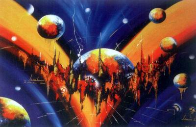 Abstract C oil painting