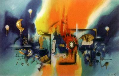 Abstract C oil painting