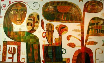 Abstract C oil painting