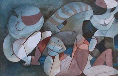 Abstract C oil painting