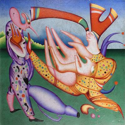 Abstract C oil painting