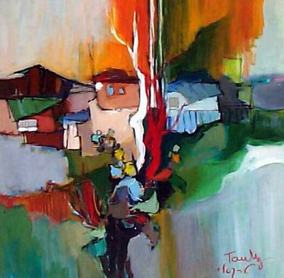 Abstract C oil painting