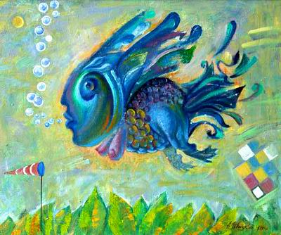 Abstract C oil painting