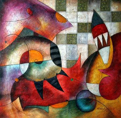 Abstract C oil painting